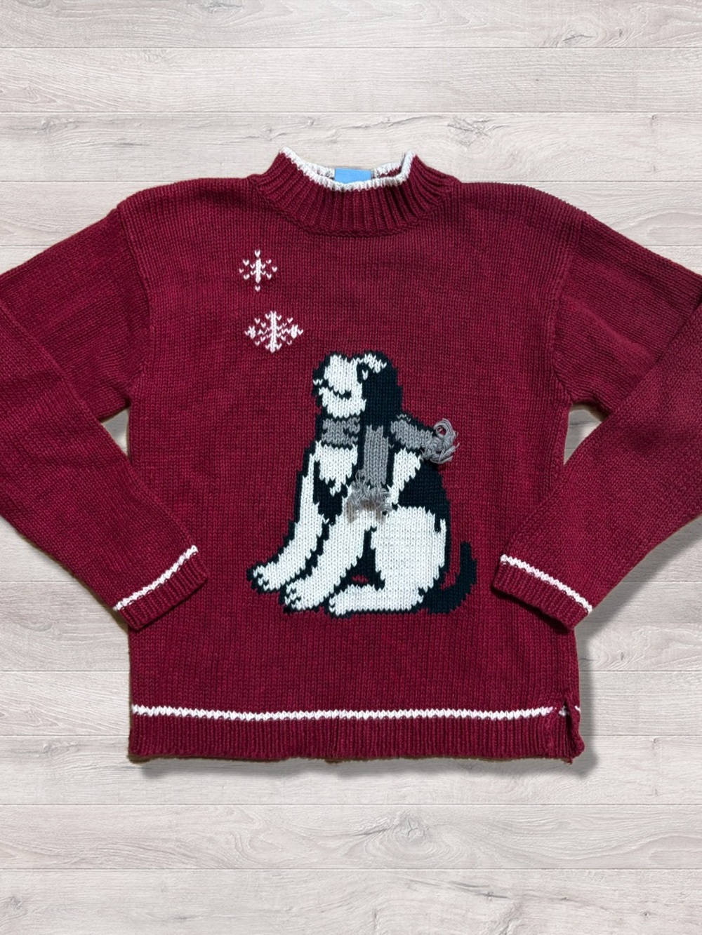 Vintage RARE Big Dogs Kids Girls Winter Knit Sweater Dog Size 10/12